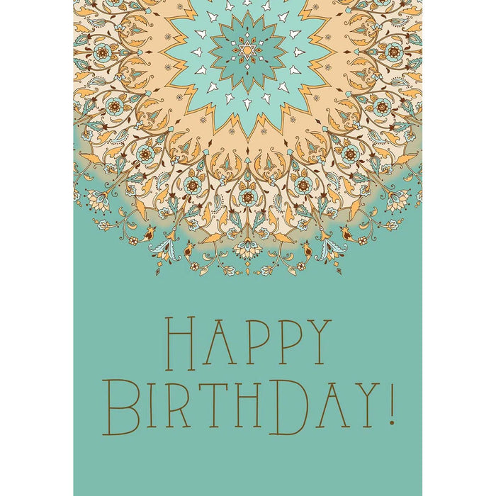 Happy Birthday Splash Jewish Art Greeting Card by Mickie Caspi