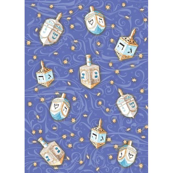 DREIDELS HANUKKAH GREETINGS Chanukah Greeting Cards Package of 8 cards & envelopes