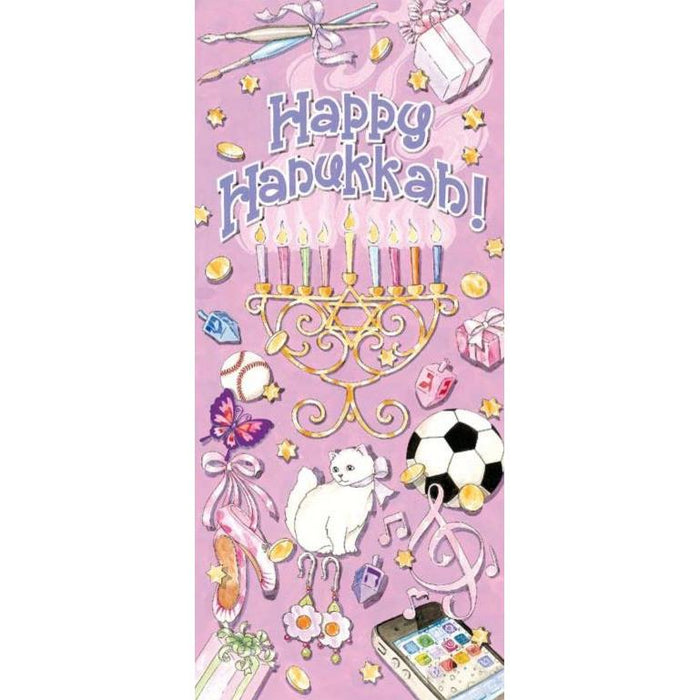 HANUKKAH in Pink MONEY HOLDER Chanukah Gelt Greeting Card