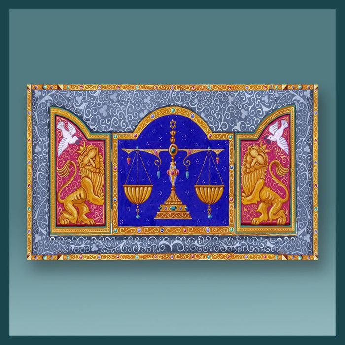 JUSTICE Tzedek Acrylic Jewish Art Magnet by Mickie Caspi