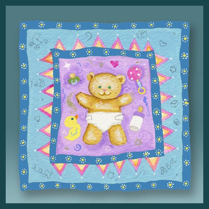 BABY BOY Design Acrylic Jewish Art Magnet by Mickie Caspi