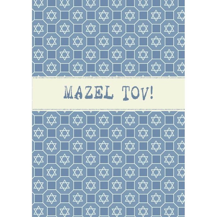 MAZEL TOV Jewish Stars of David Jewish Art Papercut Greeting Card By Mickie Caspi