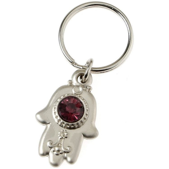 Gemstone Hamsa Jewish Keychain  Variety of Colors! Design may very