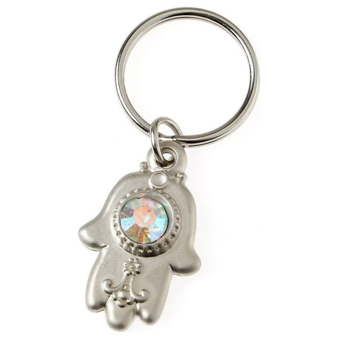 Gemstone Hamsa Jewish Keychain  Variety of Colors! Design may very