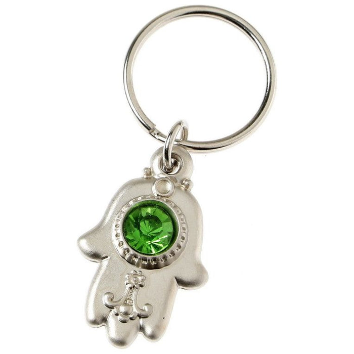 Gemstone Hamsa Jewish Keychain  Variety of Colors! Design may very