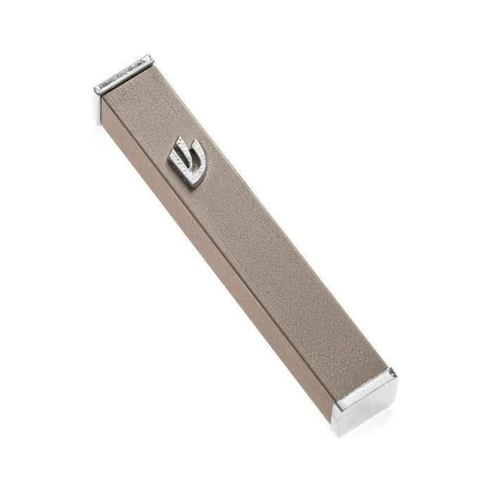 Modern Aluminum Champagne Colored Mezuzah Kosher $50 Parchment included