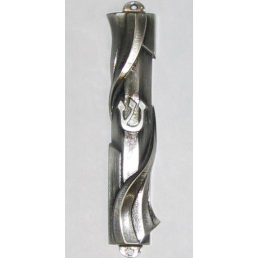 Back order Contemporary Pewter Mezuzah 4" Kosher Parchment included