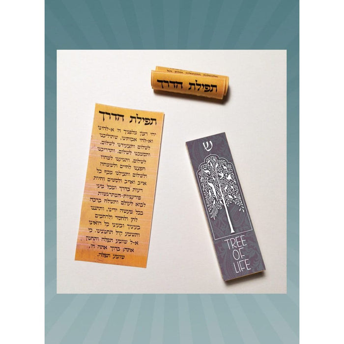 Artistic Grey Tree of Life Car Mezuzah Traveller Prayer included By Mickie Caspi