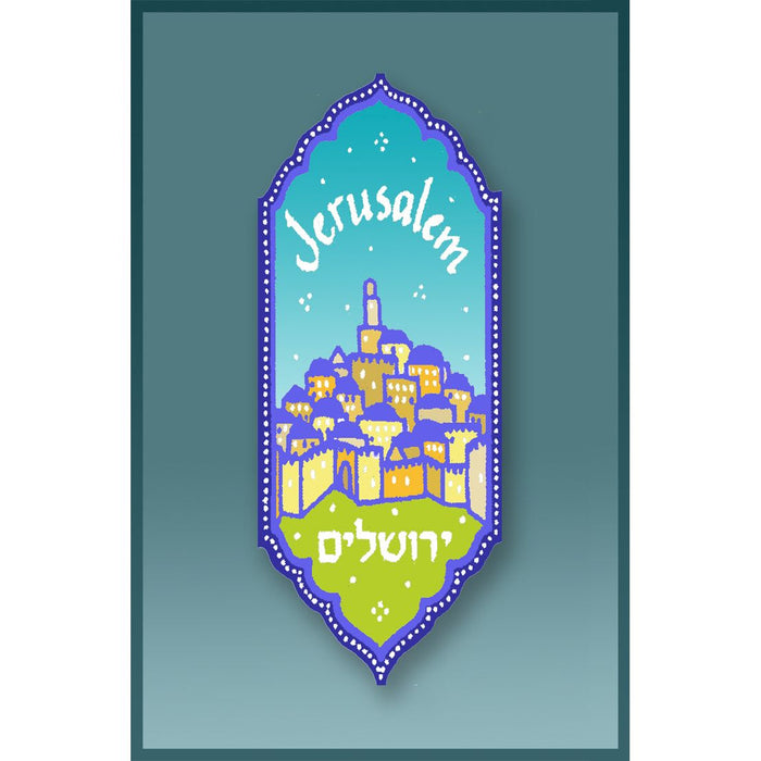 Jerusalem Judaic Acrylic Car Mezuzah by Mickie Caspi