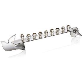 Contemporary Sterling Silver Plated Yona - Dove Designer Chanukah Menorah By A. Binstead