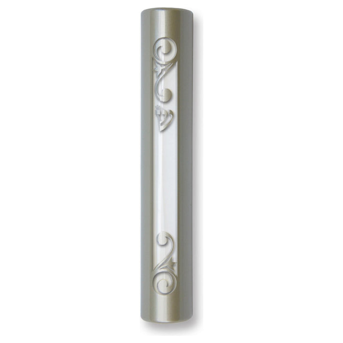 Designer Mezuzah in Cream by KFIR Judaica High Quality Polymer Made in ISRAEL Kosher Parchment Inclu