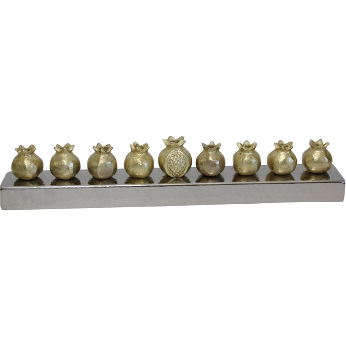 Aluminum Menorah "Pomegranate" in Gold Made in Israel by Emanuel