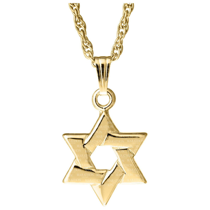 Gold Plated 925 Sterling Silver Star of David Necklace Magen David Pendant Chain may Vary