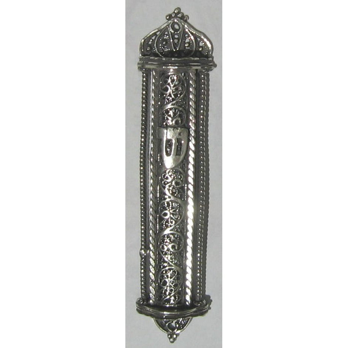 sold out 925 Sterling Silver Filigree Mezuzah 3.5" Made in Israel Kosher Parchment included