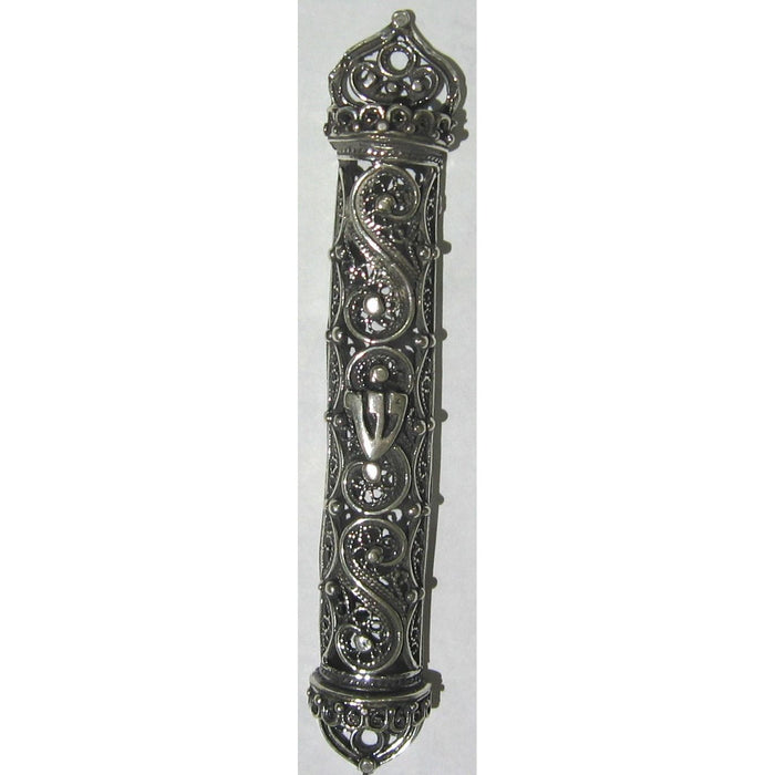 sold out 925 Sterling Silver Filigree Mezuzah 4.5" Made in Israel Kosher Parchment included