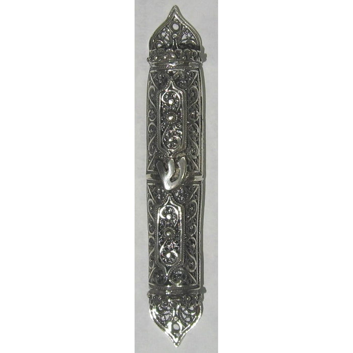 sold out 925 Sterling Silver Filigree Mezuzah 4.25" Made in Israel Kosher Parchment included