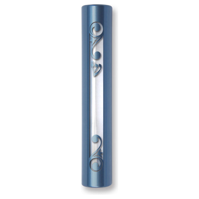 Designer Mezuzah in Metallic Blue 6" by KFIR Judaica High Quality Polymer Made in ISRAEL Kosher Parc