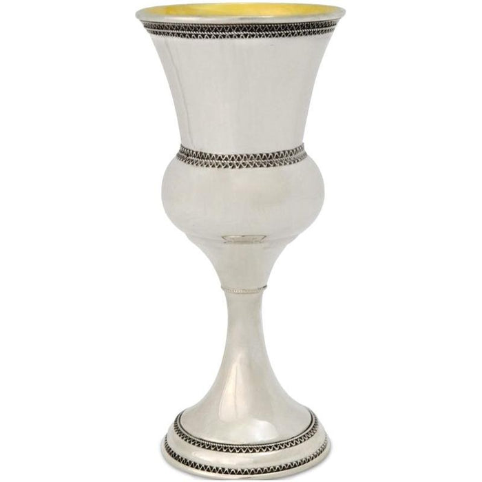 925 Sterling Silver Grand Kiddush Goblet "KEREN" Cup 6"x 3" Made in Israel By NADAV Design may vary