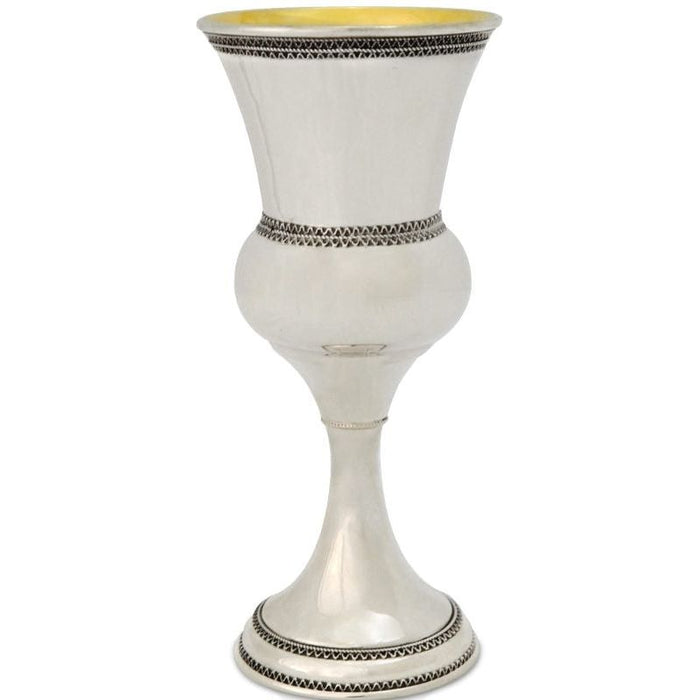 925 Sterling Silver Grand Kiddush Goblet "KEREN" Cup 6"x 3" Made in Israel By NADAV Design may vary