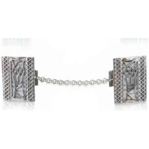 EZRA Filigree 925 Sterling Silver Tallit Clips "Shin" Made in Israel by Nadav