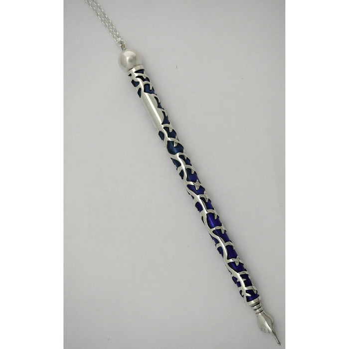 Enameled Sterling Silver Torah Pointer "Sharon" by Nadav Blue Green ONLY