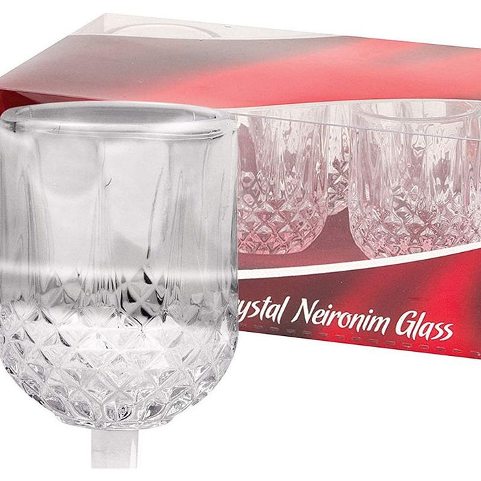 Crystal Neronim Glass Set of 6 Great for Shabbat Candles or Candelabra