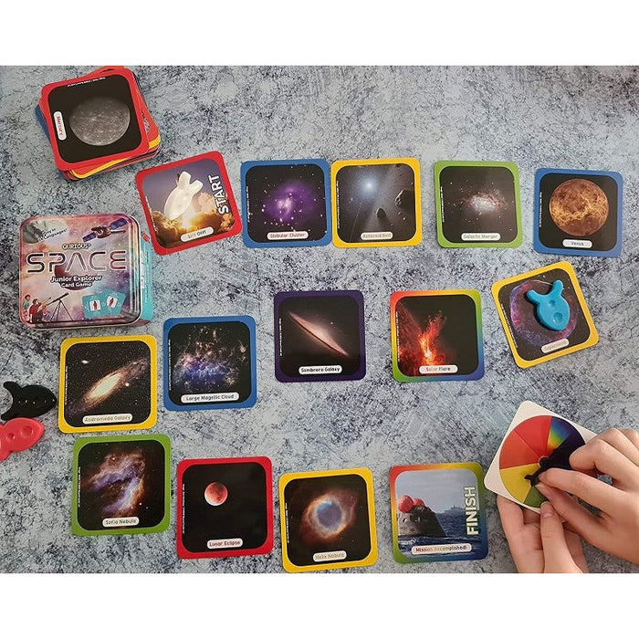 sold out Qurious Space Junior Explorer Flash Card Game Pre-Readers Spin Adventure Through The Galaxy