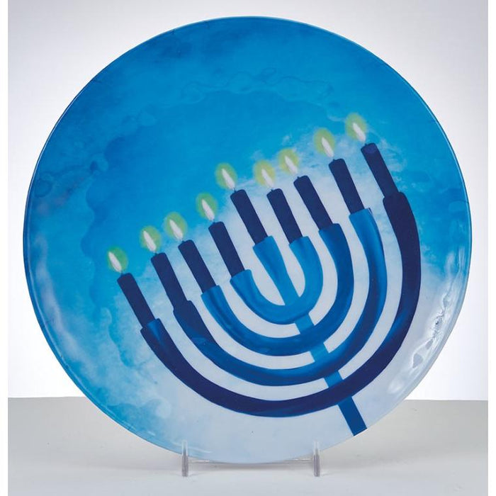 Chanukah Serving Plate: "Sapphire Collection" Round Melamine