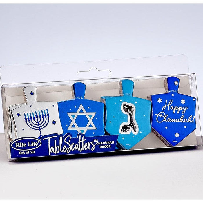 Chanukah DECOR Tablescatters, 20 Foiled Dreidels