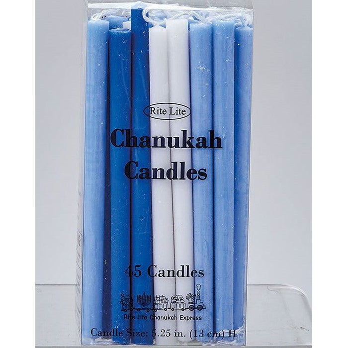 Deluxe Chanukah Candles Blue / White