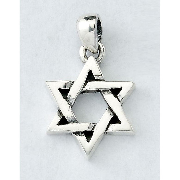 925 Sterling Silver Star of David 0.75" Pendant with Chain Made in Israel