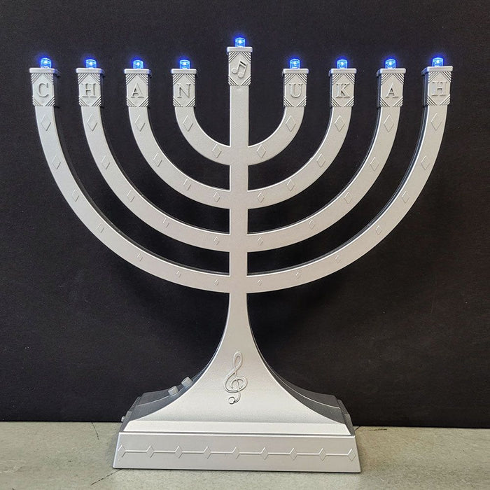 Silver "Dancing Lights" Musical Chanukah Menorah