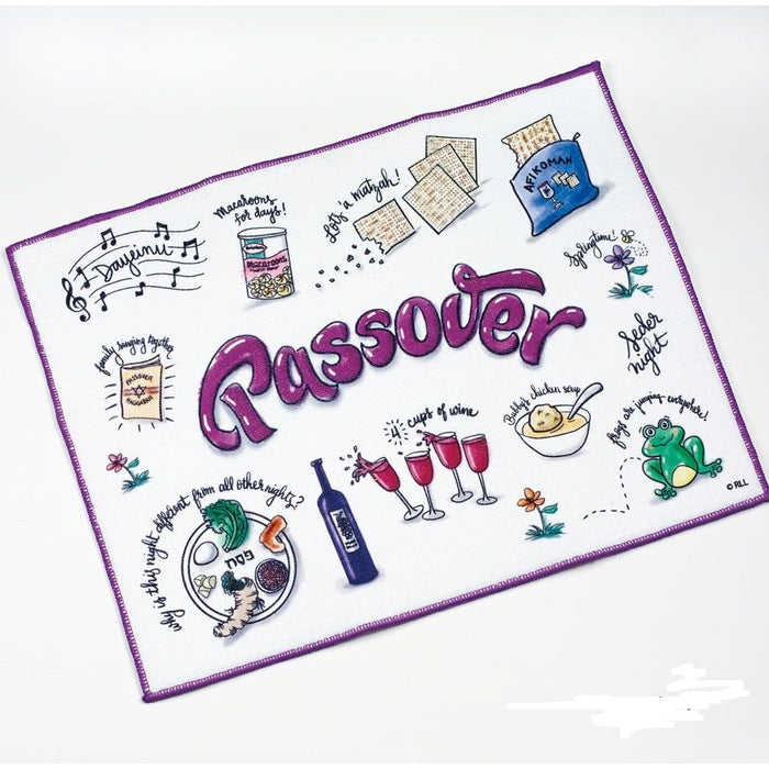 "Passover Potpourri" Drying Mat 15" x 19" Great Pesach Gift for Hostess