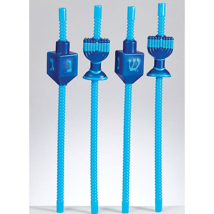 Chanukah Straws: Draydel or Menorah Designs