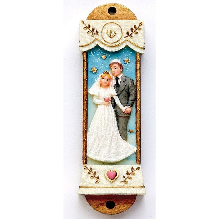 Collectible Resin Chupah Jewish Wedding Under the Stars Mezuzah Kosher Parchment included