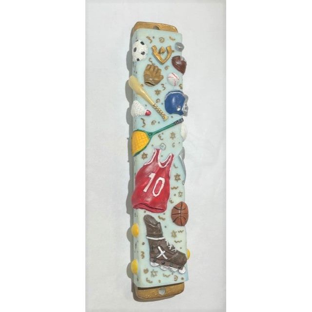 All Sports Hand Painted 3D Mezuzah by Reuven Masel $50 Kosher Parchment included