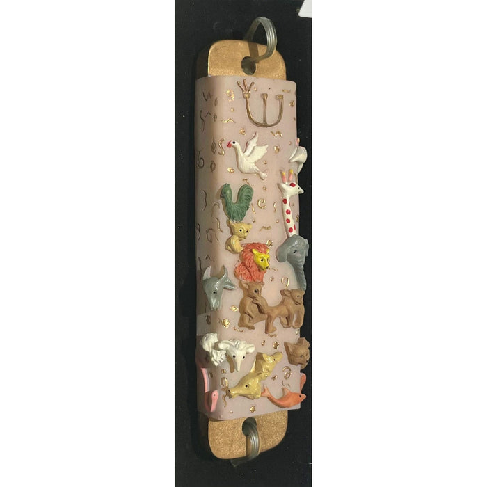 Colorful Animals & Birds Mezuzah Children's Mezuzah by Reuven Masel Kosher Parchment Included