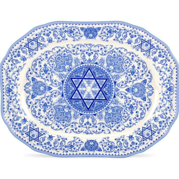 14" Spode Renaissance Judaica Serving Platter / Star of David Challah Plate 4" Made of Fine Porcelai