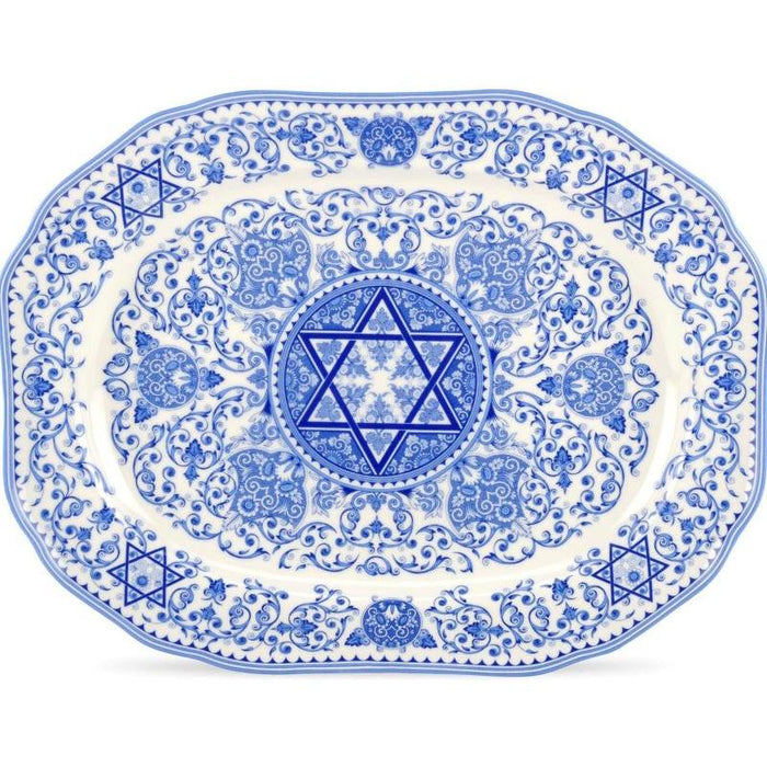 14" Spode Renaissance Judaica Serving Platter / Star of David Challah Plate 4" Made of Fine Porcelai