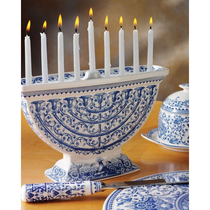 Great Wedding Gift! Spode Shabbat Judaica Challah Knife Renaissance Fine Porcelain and Steel