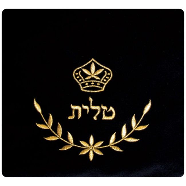 Crown Velvet Tallit / Talis Bag with Gold or Silver Embroidery