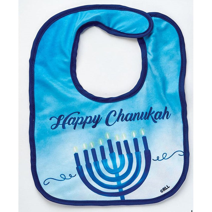 Happy Chanukah Printed Baby Menorah Bib Stay clean for 8 days of holiday