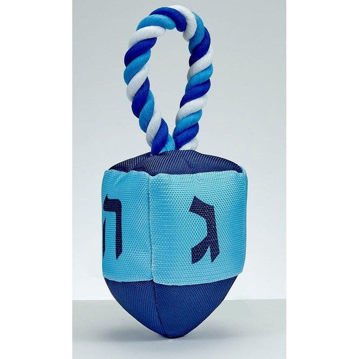 Chewdaica Oxford Dreidel Squeaky Dog Toy With Rope