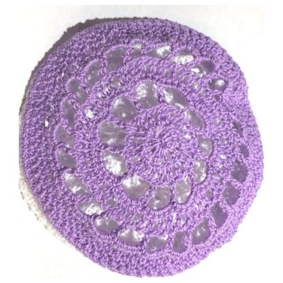 Ladies Lavender Crochet Lace Kippah Yarmulke / Hair Covering for Women Custom Hand Made