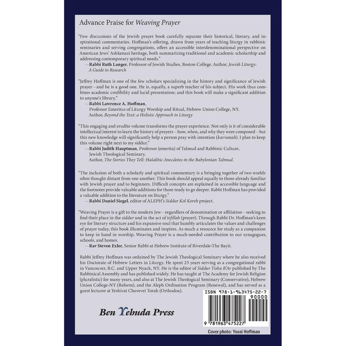 Weaving Prayer: An Analytical and Spiritual Commentary on the Jewish Prayer Book