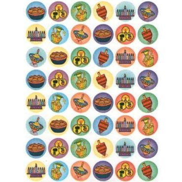 Chanukah Assortment Jewish Mini Stickers - Set of 480