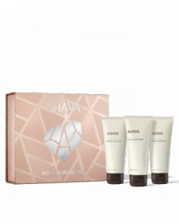 AHAVA Gift Set HEAD TO TOE MINERAL TRIO: Mineral Hand Cream, Body Lotion, Shower Gel