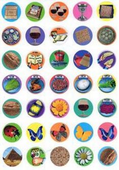 Colorful Jewish Mini Stickers - Passover Symbols - Set of 350
