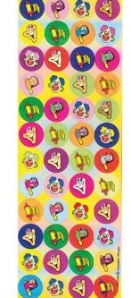 PURIM SYMBOLS Eyes and Smiles STICKER DOTS - 288PKG.  Colorful Jewish Stickers  Set of 288