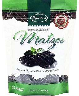 Sold for the season Barton's Dark Chocolate Mint Matzos, Mini Matzo Crackers Kosher For Passover